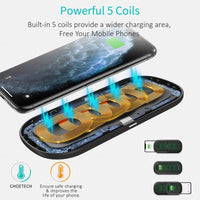 Choetech Dual Wireless Charging Pad 10W each compatible with Apple iPhone 12/12 mini/12 Pro/12 Pro Max