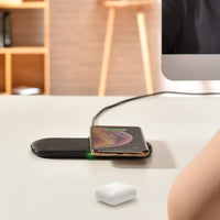 Choetech 10W Dual Wireless Charger with AU Plug Qi Certified for iPhone, Samsung, Airpods etc