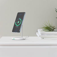 Choetech 2 in 1 MagLeap Wireless Charger Stand - Silver - Wireless Charging for iPhone 12 11 Samsung airpods etc